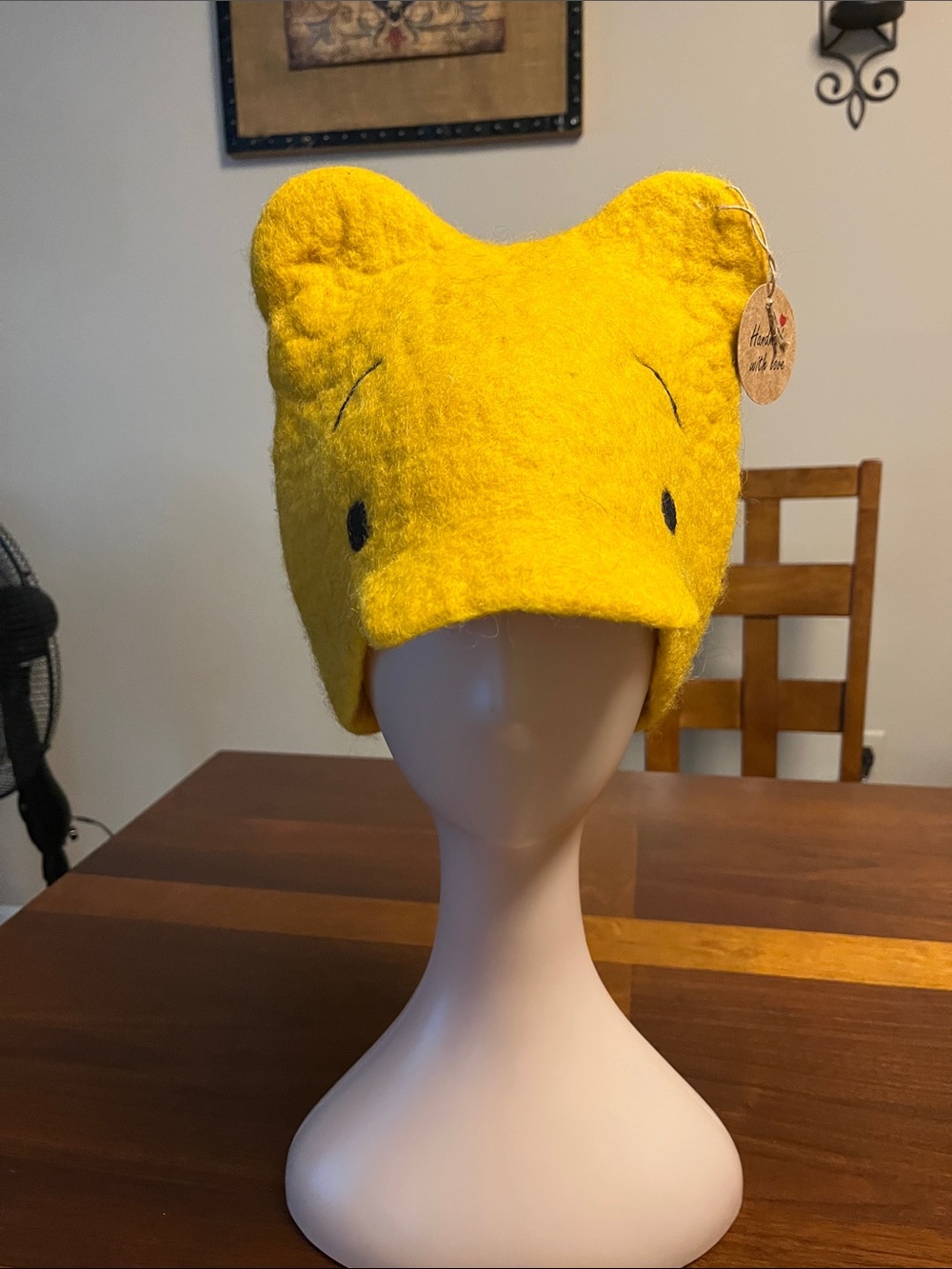 Sauna handmade felted hat , medium, Winnie the Pooh face, new